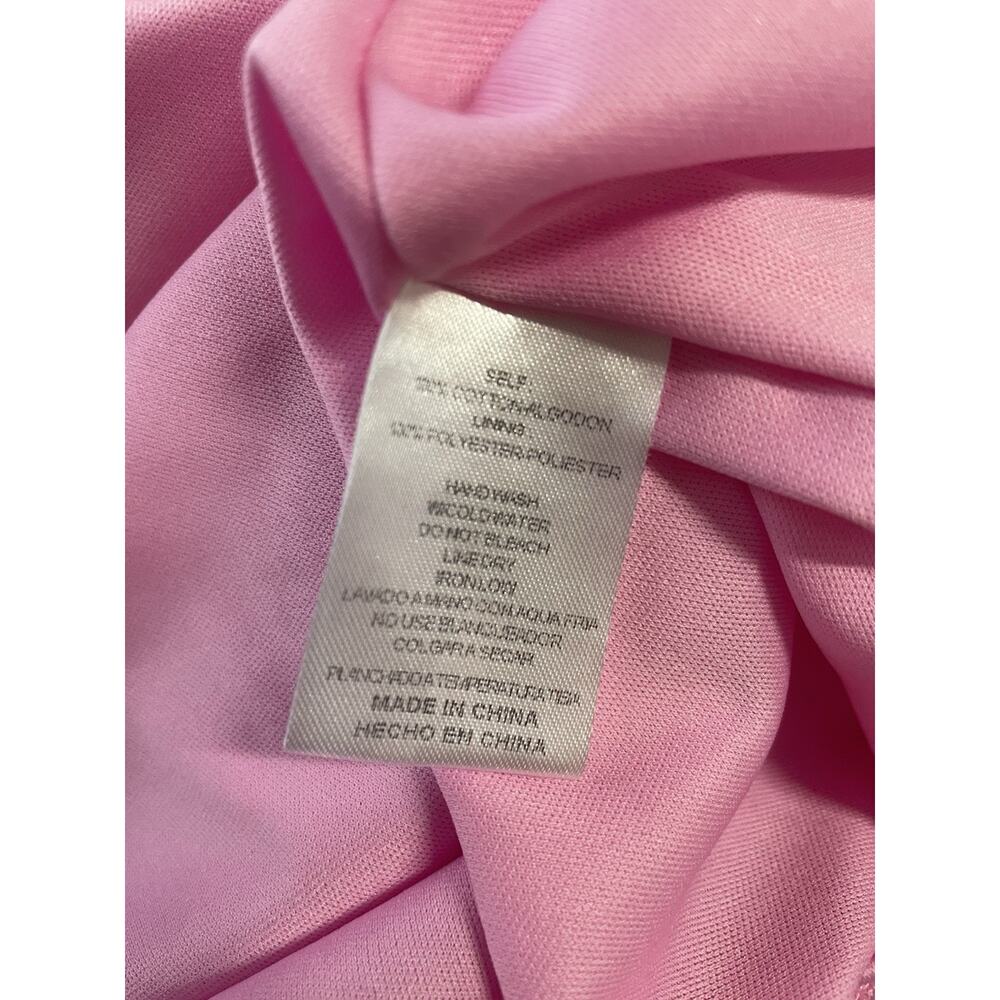 &Merci Pink Puff Sleeve Mini Dress Cotton Blend Babydoll Size Medium - Picture 5 of 5
